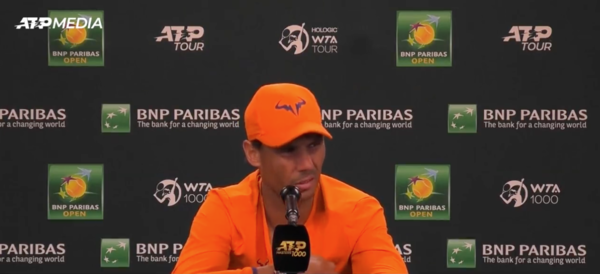 Rafa Nadal confiesa dolores en el pecho tras perder la final de Indian Wells
