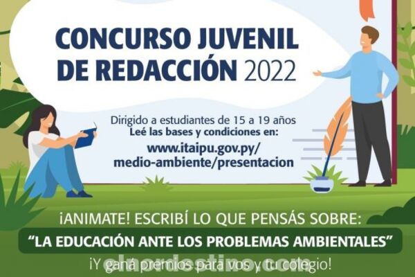 Concurso Juvenil de Redacción sobre problemática ambiental: pueden participar estudiantes de la Educación Media y Técnica