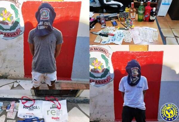 Ladrones chuchis caen tras robar dinero, whiskies, licores, cigarrillos y habanos importados •
