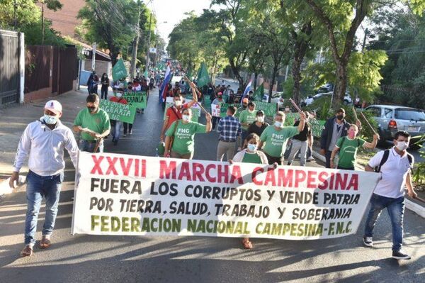 Campesinos marcharán por el microcentro de Asunción y la Policía activa alerta de seguridad