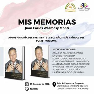 Invitan al evento "Mis Memorias Juan Carlos Wasmosy Monti" - La Clave
