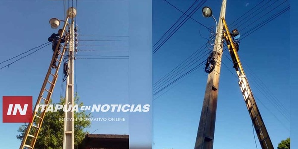 SIGUEN TRABAJANDO EN LA ILUMINACIÓN DE SAN JUAN DEL PARANÁ - Itapúa Noticias