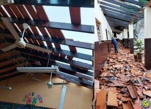 Temporal causa destrozos en una escuela de Luque •