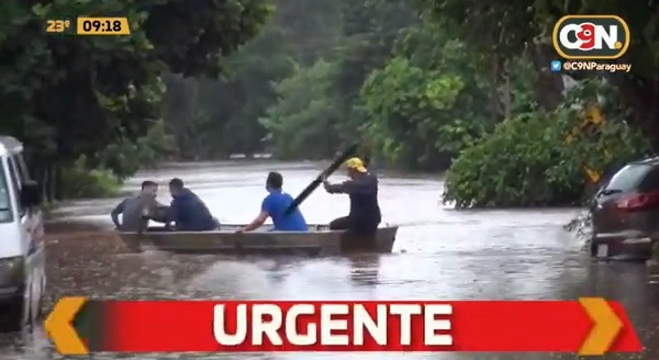 Barrio de Ciudad del Este sufre inundación tras tormenta