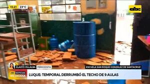 Temporal derrumbó el techo de nueve aulas de una escuela en Luque - ABC Noticias - ABC Color