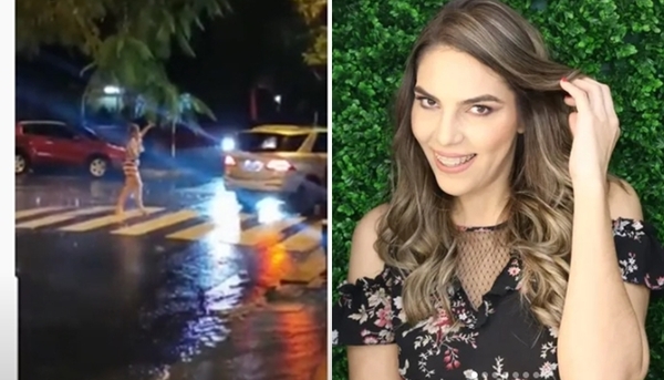 En medio de la tormenta, Nati Sosa Jovellanos hizo de agente de tránsito - Teleshow