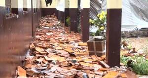 La Nación / Luque: temporal destechó 9 aulas de una escuela, donde una docente resultó herida