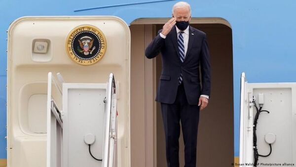 Biden llegó a Bruselas para participar este 24 de marzo en tres cumbres sobre la invasión rusa de Ucrania