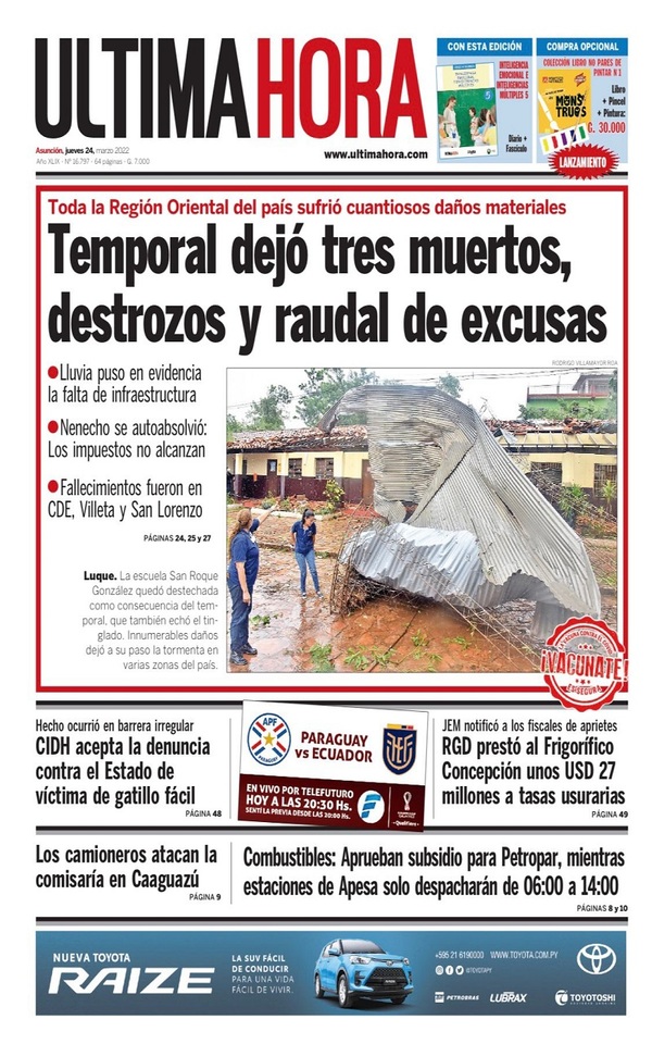 Portadas de este jueves 24 de marzo de 2022