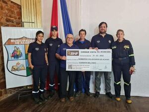 Municipalidad aporta G. 40 millones a bomberos de Acahay - Nacionales - ABC Color