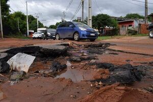 Temporal deja calles y veredas destrozadas en Ñemby - Nacionales - ABC Color