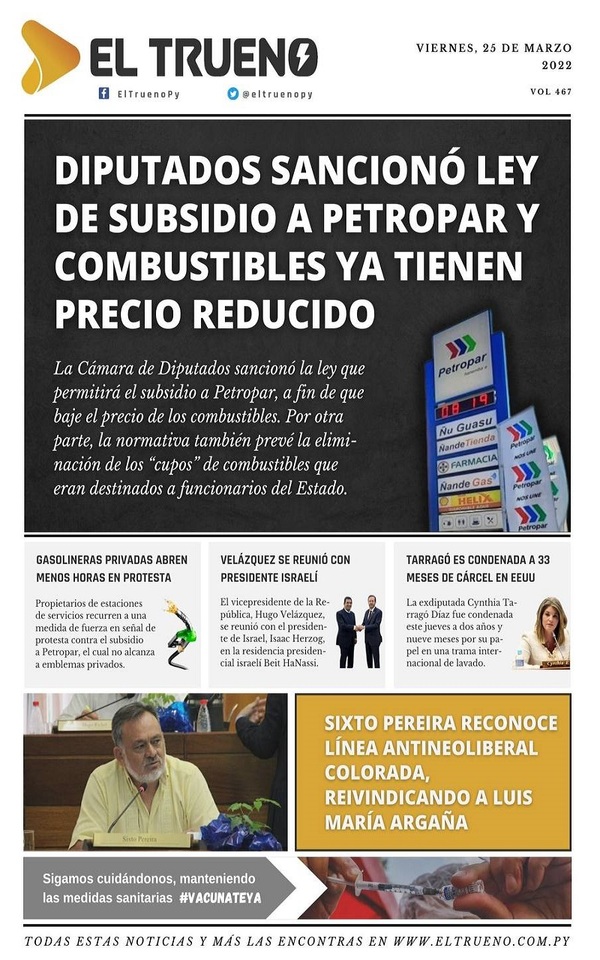Portadas de este viernes 25 de marzo de 2022