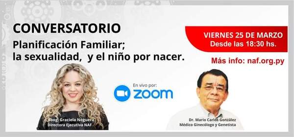 La Fundación Niñez, Adolescencia y Familia impulsan a participar de un conversatorio en el marco del Día del Niño por Nacer.