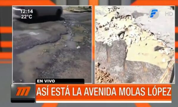 Deplorable estado de la avenida Molas López | Telefuturo