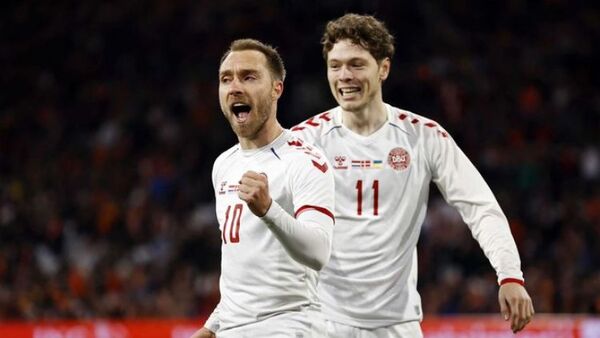 Eriksen marca a los dos minutos de su regreso con Dinamarca