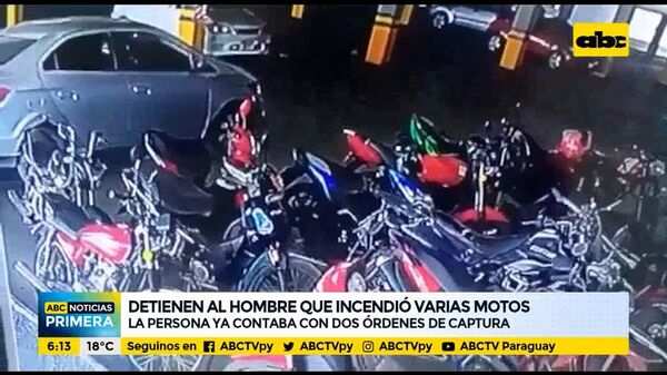 Detienen al hombre que incendió varias motos  - ABC Noticias - ABC Color