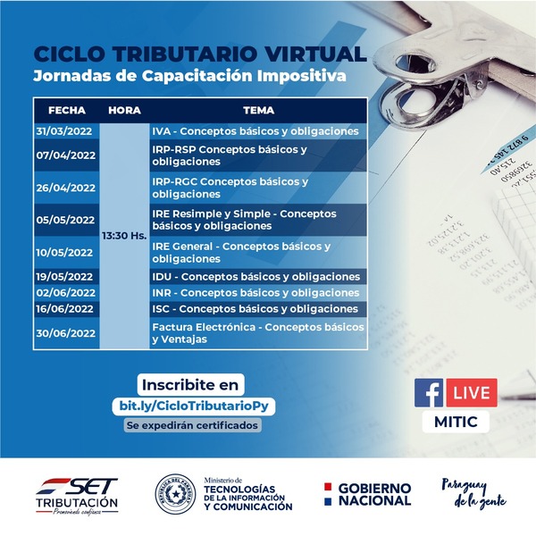 Este jueves arrancan las jornadas de capacitación impositiva de la mano de la SET y Mitic - .::Agencia IP::.