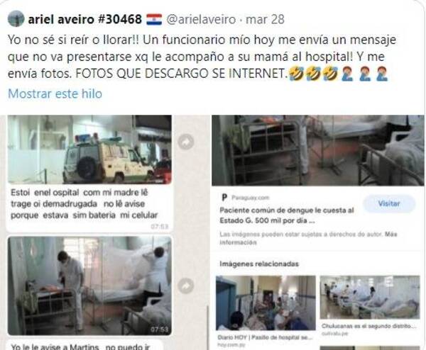 Crónica / Envió fotos truchas de que estaba en el hospital con su mamá para no ir al trabajo