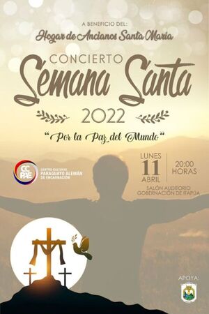 Invitan al concierto benéfico de Semana Santa 2022 “Por la Paz del Mundo”.