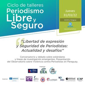 Harán segundo taller sobre "Libertad de Expresión y Seguridad de Periodistas" » San Lorenzo PY