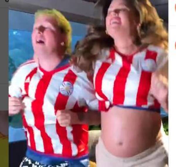 Crónica / (VIDEO) Stephi Stegman y su novio colombiano hinchando por Paraguay