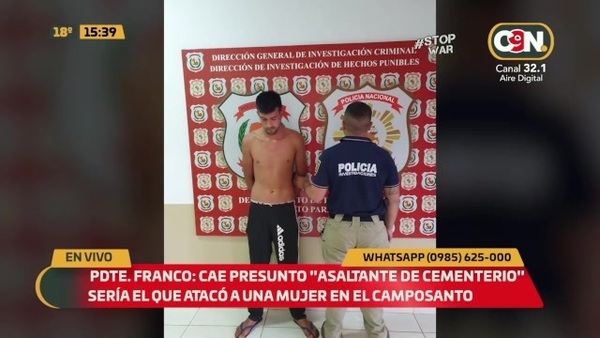 Pdte Franco: Cae presunto "asaltante de cementerio" - C9N