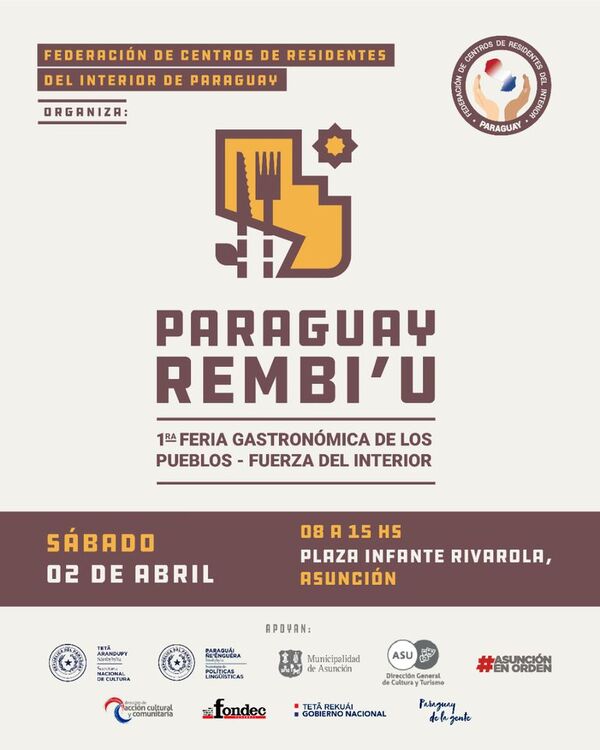 Feria “Paraguay Rembi´u” ofrecerá gastronomía típica de los pueblos - Nacionales - ABC Color