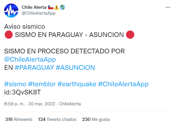 Reportan sismo en la zona de Asunción