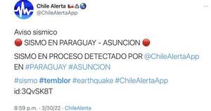 La Nación / Confirman que el sismo fue entre 3,5 a 4,6 de intensidad