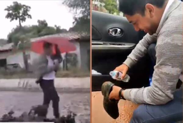 Crónica / Periodista casi casi fue arrastrado por la tromenta