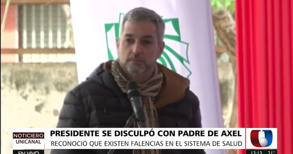 Presidente Mario Abdo Benítez se disculpó con papá de Axel