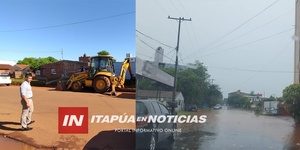 HISTÓRICO: LLEGAN A DAR SOLUCIÓN A INUNDACIONES EN ZONA UNI - Itapúa Noticias