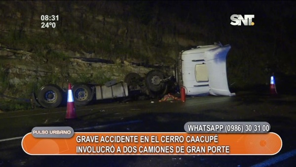 Dos camiones chocaron en el Cerro Caacupé - SNT
