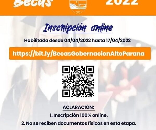 Habilitan inscripciones para becas de la gobernación