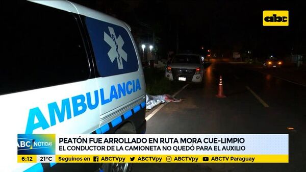 Peatón fue arrollado en ruta Mora Cue-Limpio - ABC Noticias - ABC Color