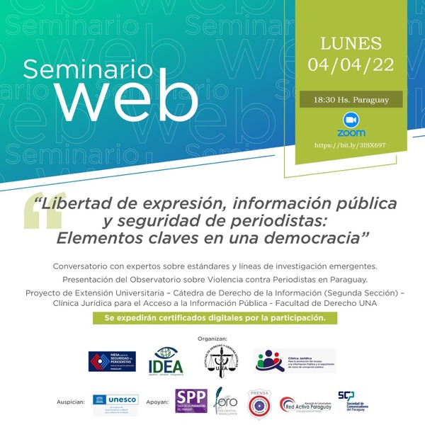 Seminario web sobre "Libertad de expresión, información pública y seguridad de periodistas" » San Lorenzo PY