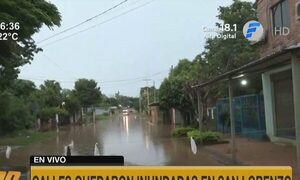 Calles y viviendas inundadas en barrio de San Lorenzo | Telefuturo