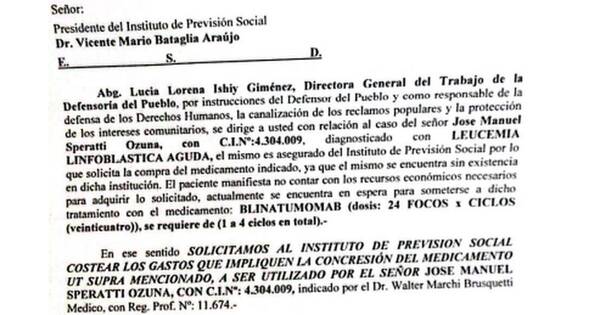 La Nación / Paciente recurrirá a amparo para que el IPS o Salud Pública compre un costoso medicamento