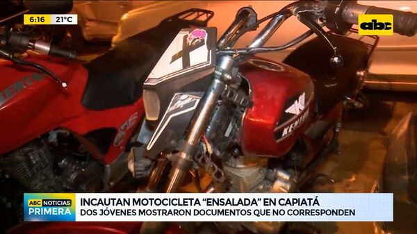 Incautan motocicleta “ensalada” en Capiatá - ABC Noticias - ABC Color