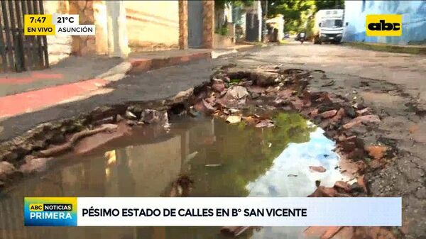 Pésimo estado de calles en Barrio San Vicente - ABC Noticias - ABC Color