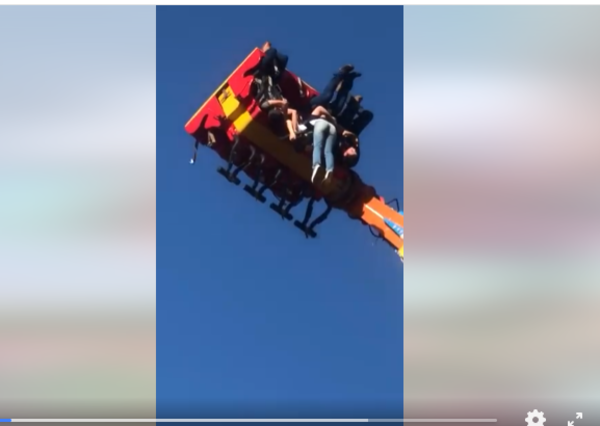 Susto en Expo Canindeyú: adolescente quedó colgada del juego Kamikaze | 1000 Noticias