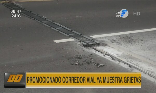 Promocionado Corredor Vial Botánico ya muestra grietas | Telefuturo
