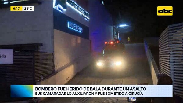 Bombero fue herido de bala durante un asalto  - ABC Noticias - ABC Color