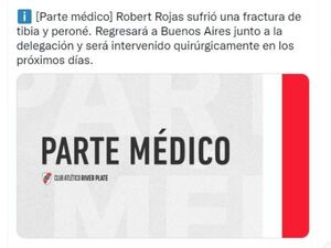 Robert Rojas será operado en Buenos Aires “en los próximos días” - Fútbol Internacional - ABC Color