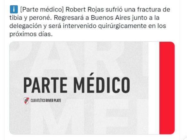 Robert Rojas será operado en Buenos Aires “en los próximos días” - Fútbol Internacional - ABC Color
