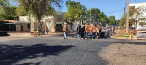 En San Ignacio, continúa el asfaltado de calles de la zona céntrica