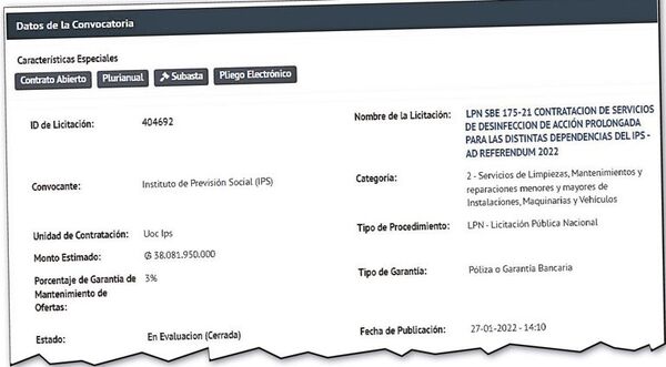 El IPS pretende destinar unos US$ 20 millones en  limpieza y desinfección - Nacionales - ABC Color