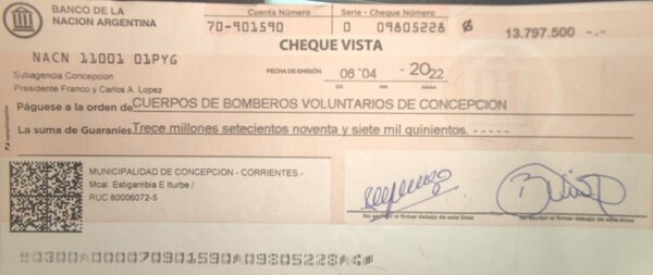 Después de años, Bomberos reciben trasferencia de la Municipalidad