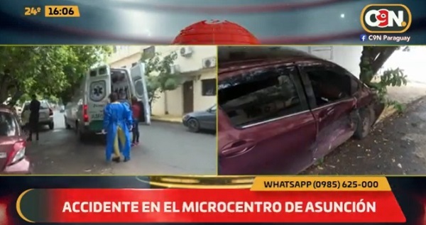 Choque entre vehículos deja tres heridos en el microcentro