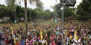 Multitudinaria bendición de las palmas en Caacupé
